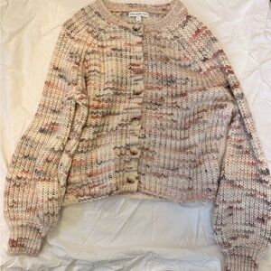 Cozy Knit Cardigan in Cream and Pink
